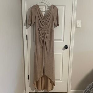 Adrianna Papell Shimmering Gold High-Low Dress